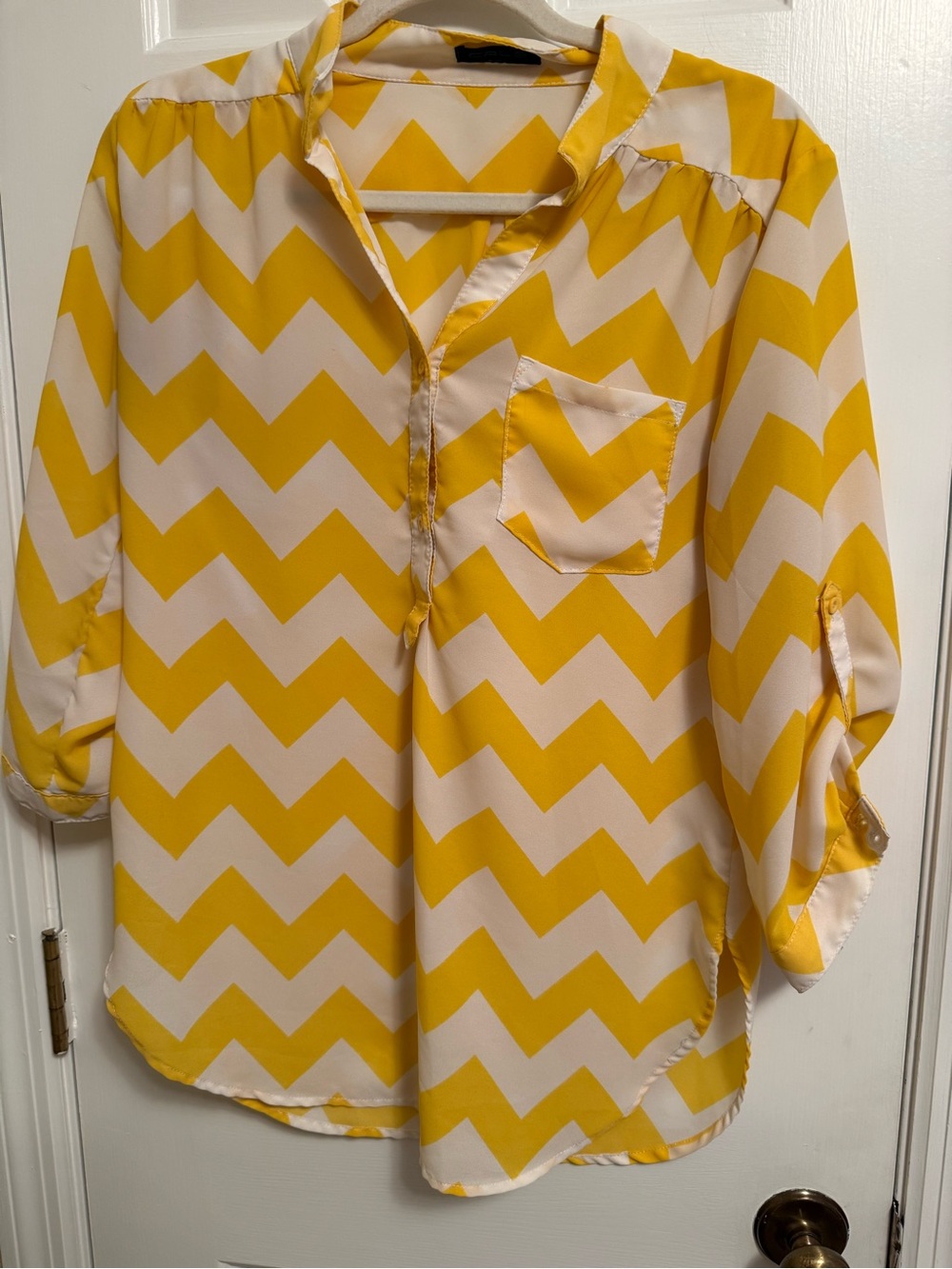 Bright Yellow & White Blouse